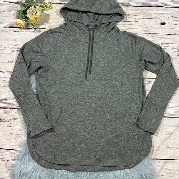 Athleta Heather Light Green Uptempo Hoodie Sweatshirt - Picture 7 of 9